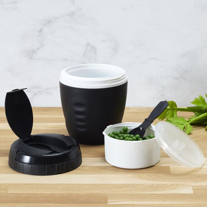 Cook Concept Termo Sólidos Take Away Con Cuchara Hermético Para Alimentos Calientes y Fríos Colores Surtidos Medidas d.14 cm; h.16,5 cm 3