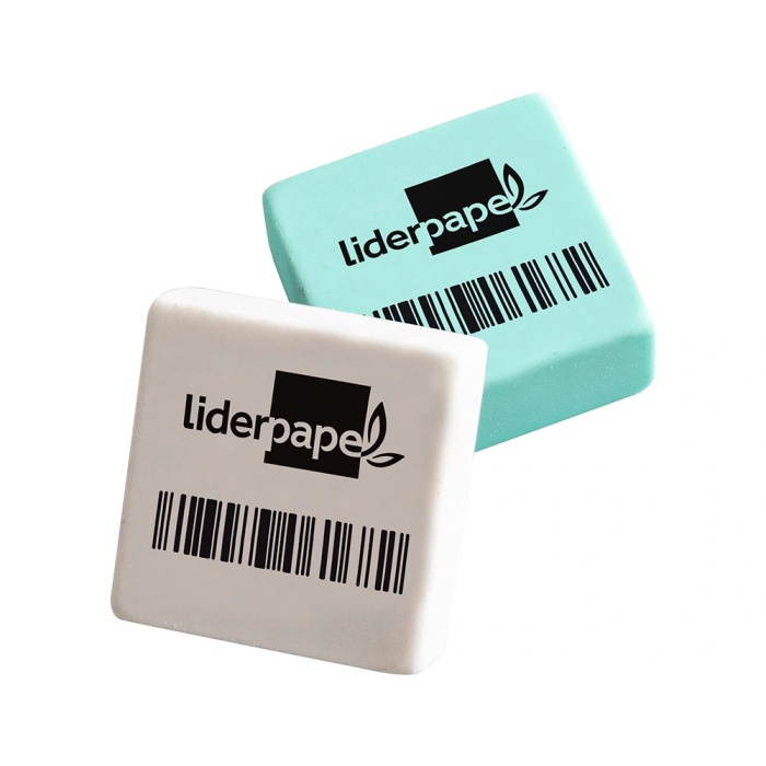 Liderpapel Goma de borrar miga de pan para lápiz cuadrada azul pastel y blanco 29 x 29 x 12 mm 5
