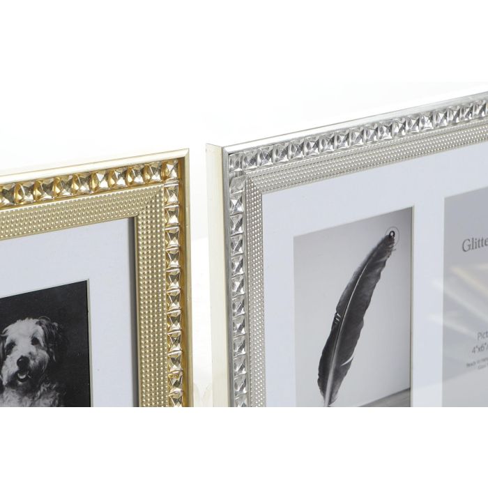 DKD Home Decor Marco Multifoto Tradicional Diamonds Dorado Plateado Ps y Cristal Brillantes 43x25x1.5 cm (6 Unidades Surtidas) 1 DKD Home Decor Marco Multifoto Tradicional Diamonds Dorado Plateado Ps y Cristal Brillantes 43x25x1.5 cm (6 Unidades Surtidas) 1