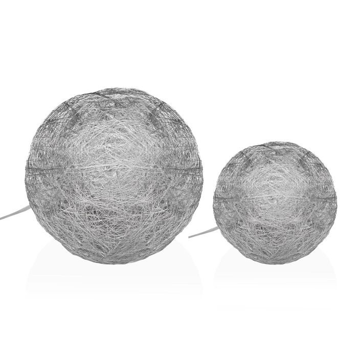 Bola Plateada En 3D Luminosa 15Cm Versa (4 Unidades) 2 Bola Plateada En 3D Luminosa 15Cm Versa (4 Unidades) 2