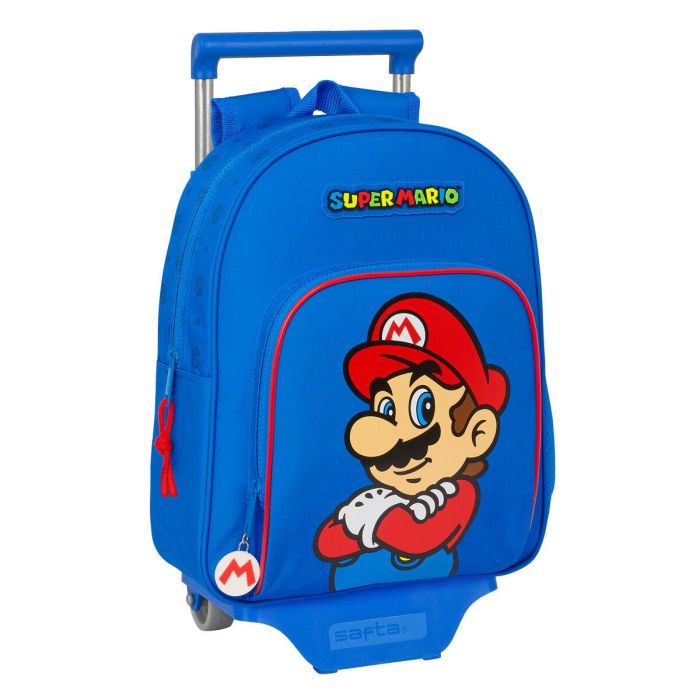 Mochila Escolar con Ruedas Super Mario Play Azul Rojo 28 x 34 x 10 cm Mochila Escolar con Ruedas Super Mario Play Azul Rojo 28 x 34 x 10 cm