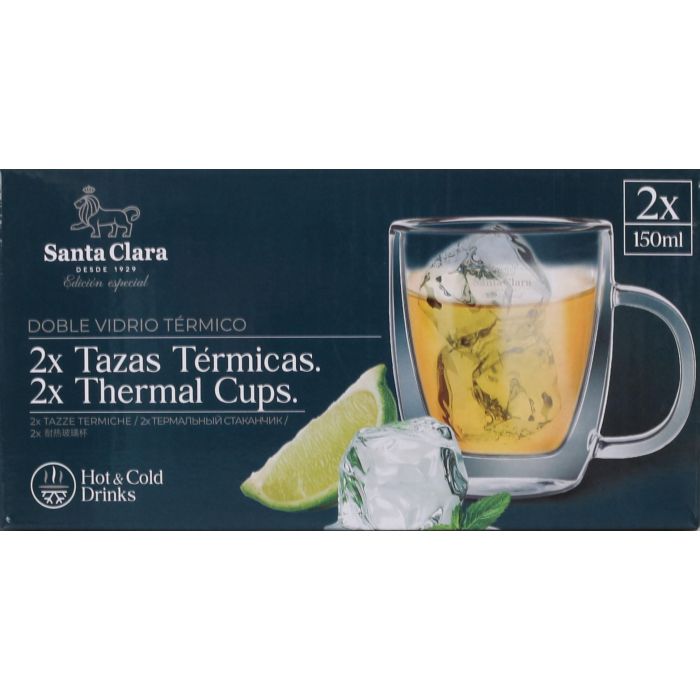 Set 2 Tazas Térmicas Boro 150 ml Santa Clara (2 Cajas) 1 Set 2 Tazas Térmicas Boro 150 ml Santa Clara (2 Cajas) 1