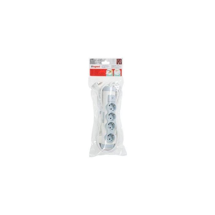 Regleta con interruptor Legrand 694627/ 4 Tomas de corriente/ Blanca 3 Regleta con interruptor Legrand 694627/ 4 Tomas de corriente/ Blanca 3