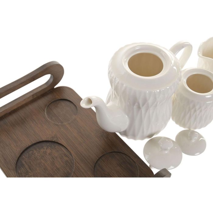 DKD Home Decor Tetera Colección Pengjia 25 Blanco Marron Oscuro Porcelana Bambu 25 x 18 x 28 cm Set de 4 1 DKD Home Decor Tetera Colección Pengjia 25 Blanco Marron Oscuro Porcelana Bambu 25 x 18 x 28 cm Set de 4 1