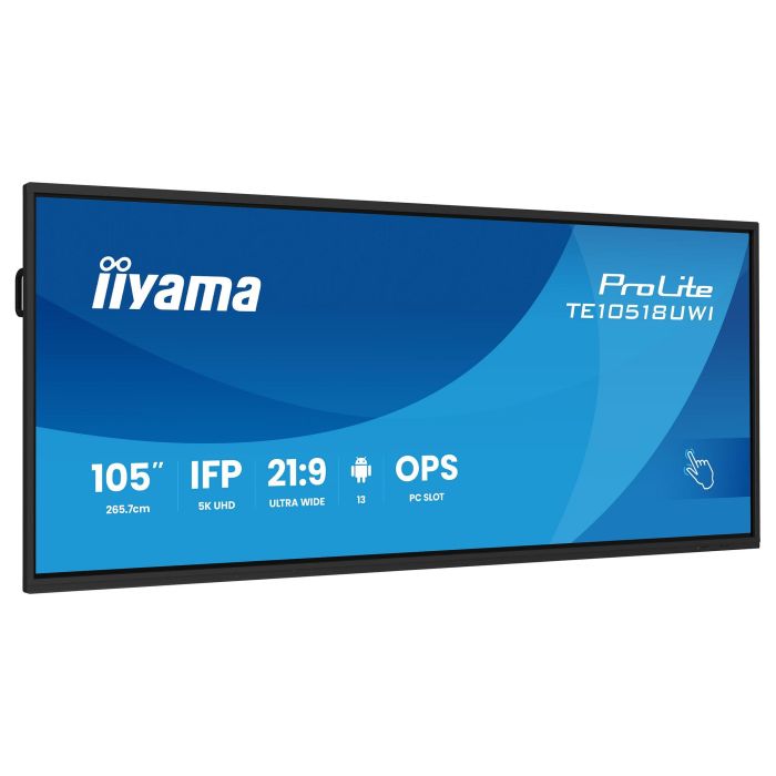 iiyama TE10518UWI-B1AG Pantalla Interactiva Táctil VA 105" (265.7cm) 5K Ultra HD 5120x2160 PureTouch-IR 40 Puntos Táctiles 4K 60Hz 16/7 450cd/m2 4000:1 1