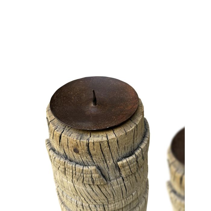 Portavela Item Home DKD Home Decor Natural 10 x 30 x 10 cm (2 Unidades) 3 Portavela Item Home DKD Home Decor Natural 10 x 30 x 10 cm (2 Unidades) 3