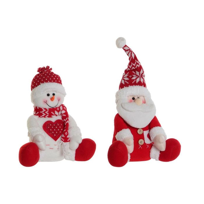 Figura DKD Home Decor Blanco Rojo 14 x 30.5 x 24 cm (2 Unidades)
