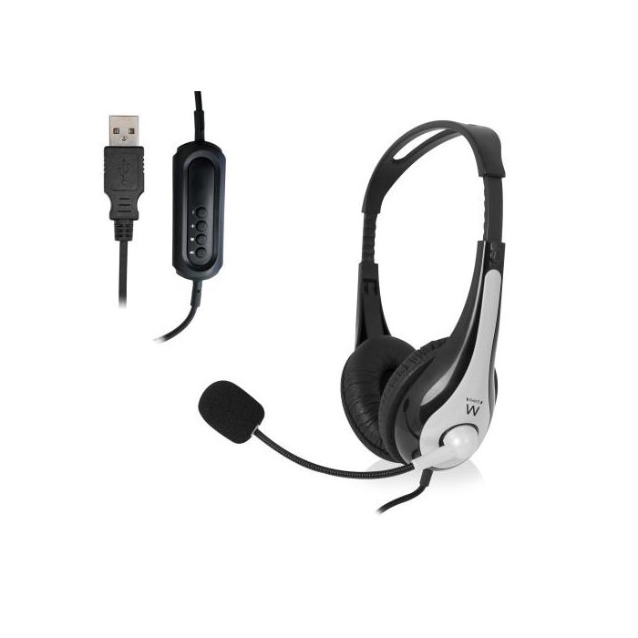 Ewent Auricular Ew3565 USB con Micrófono, Diadema Ajustable, Almohadillas Suaves, Ideal para Gaming, Música y Videoconferencias 1 Ewent Auricular Ew3565 USB con Micrófono, Diadema Ajustable, Almohadillas Suaves, Ideal para Gaming, Música y Videoconferencias 1