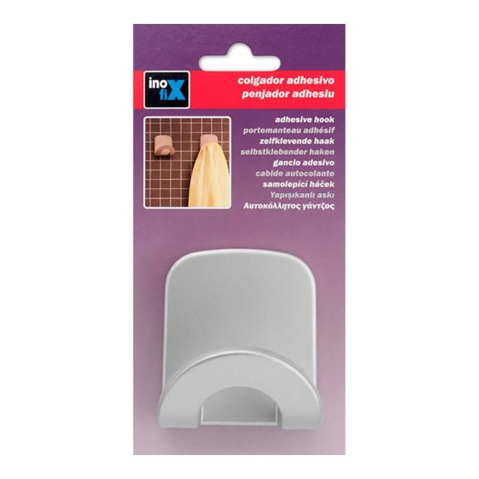 Inofix Colgador Adhesivo Arco Cromado PVC (Blister) 1