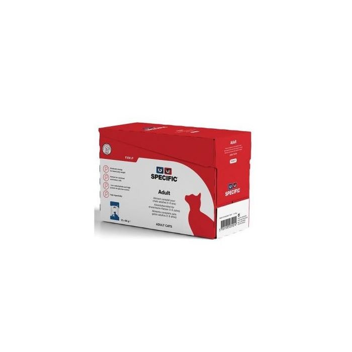 Specific Feline Fxw-P Adult Pouch Caja 12x85 gr - Comida Húmeda para Gatos con Pollo, Cerdo y Pescado