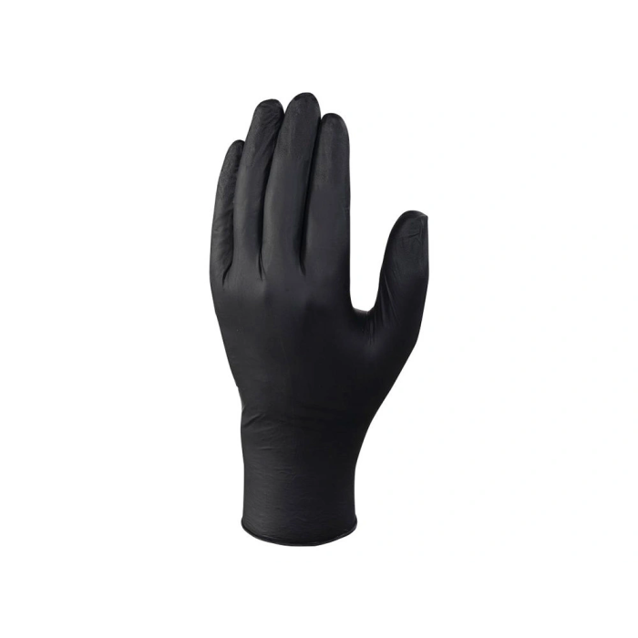 Deltaplus Guantes de Nitrilo No Empolvado Desechable Talla 10 Negro Caja 100 Unidades Certificados EN ISO 374-1/374-5 Contacto Alimentario 1