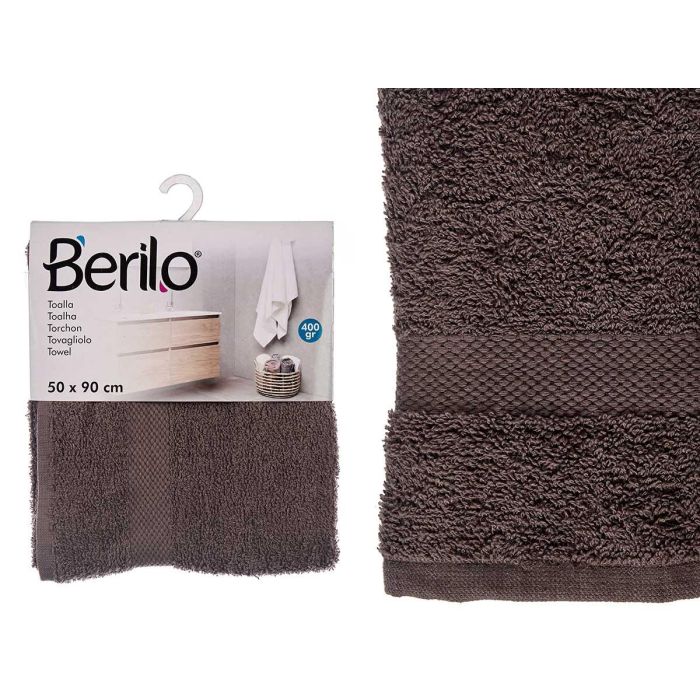 Toalla Lisa Gris 50x90 cm - Berilo - 80% Algodón, 20% Poliéster - 400 g (24 Unidades) Toalla Lisa Gris 50x90 cm - Berilo - 80% Algodón, 20% Poliéster - 400 g (24 Unidades)
