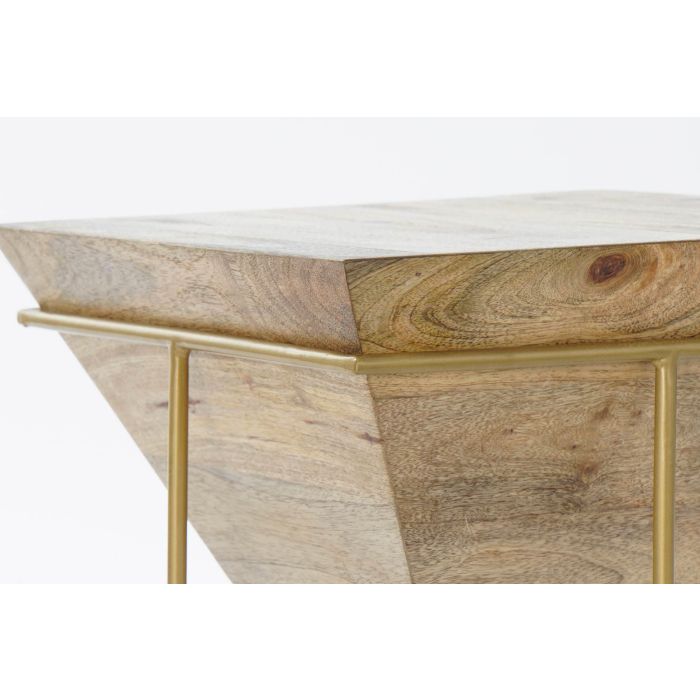 DKD Home Decor Mesita Auxiliar Moderna Natural Dorado Mango Metal 40x40x45 cm 2 DKD Home Decor Mesita Auxiliar Moderna Natural Dorado Mango Metal 40x40x45 cm 2