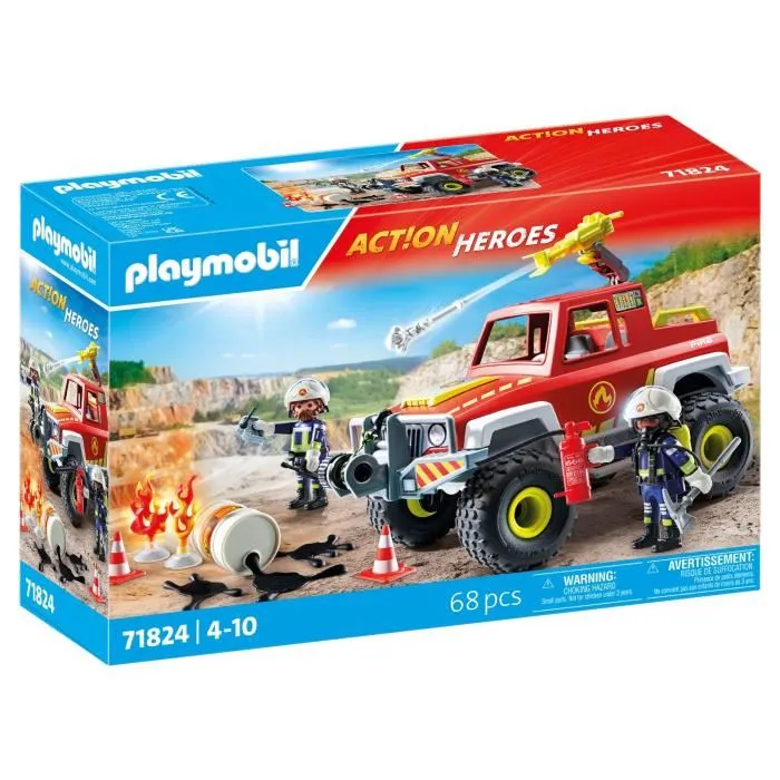 Playmobil Camión de Bomberos 71824 con Figuras y Accesorios de Rescate, Juego de Rol Creativo para Niños a Partir de 4 Años, Fomenta la Imaginación y la Acción Playmobil Camión de Bomberos 71824 con Figuras y Accesorios de Rescate, Juego de Rol Creativo para Niños a Partir de 4 Años, Fomenta la Imaginación y la Acción