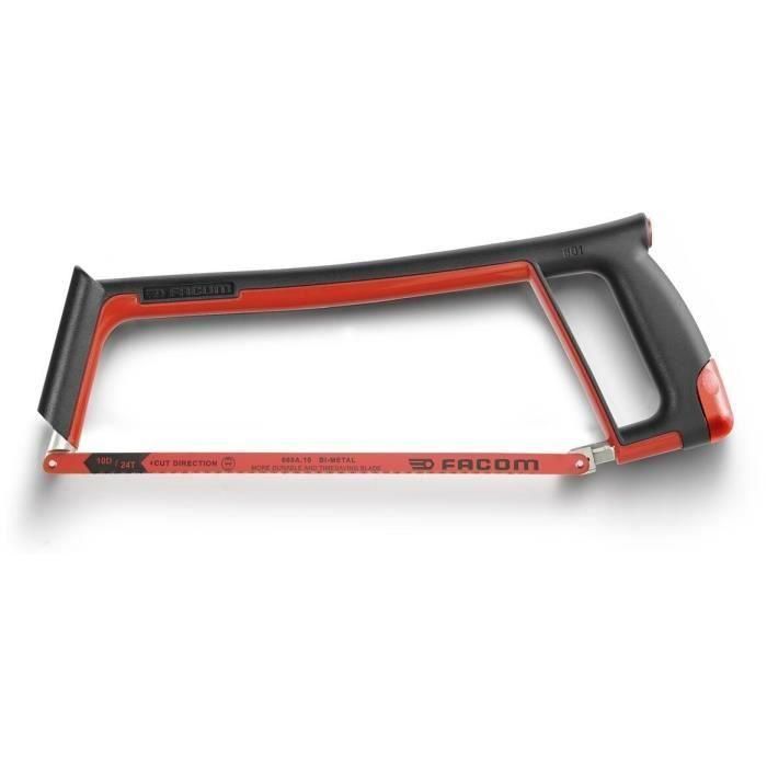 Facom 601PB Sierra para metales, Arco de sierra con tensión de 80kg, 2 posiciones (45°/90°), para hojas de 300mm, ergonómica Facom 601PB Sierra para metales, Arco de sierra con tensión de 80kg, 2 posiciones (45°/90°), para hojas de 300mm, ergonómica