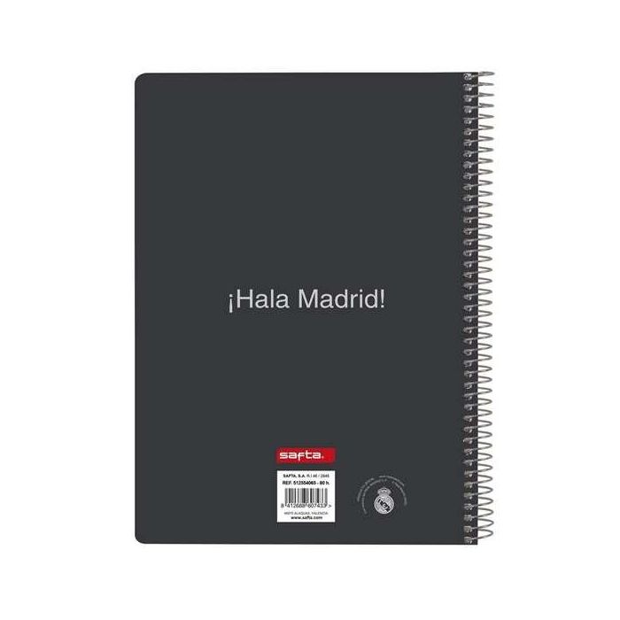 Safta Cuaderno Espiral Real Madrid 1ª Equipación 25-26 Cuarto 80 Hojas 60gr Cuadriculado 4mm Tapa Extradura 1 Safta Cuaderno Espiral Real Madrid 1ª Equipación 25-26 Cuarto 80 Hojas 60gr Cuadriculado 4mm Tapa Extradura 1