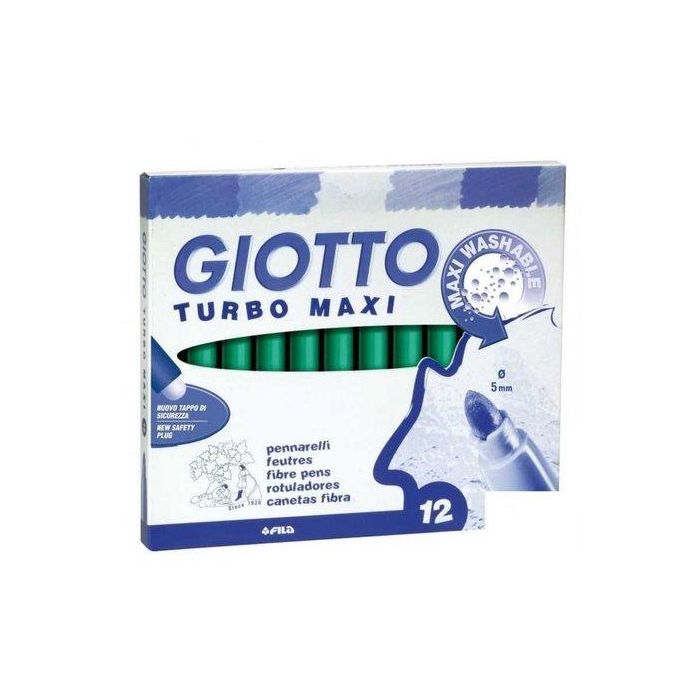 Giotto Rotuladores Turbo Maxi Verde Cynabrio Estuche 12 Unidades