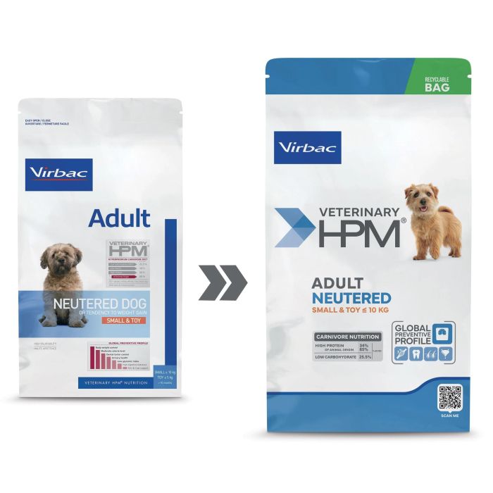Virbac Alimento para Perros Adultos Esterilizados Razas Pequeñas y Toy 400 gr - Dieta Completa para Mantenimiento de Peso