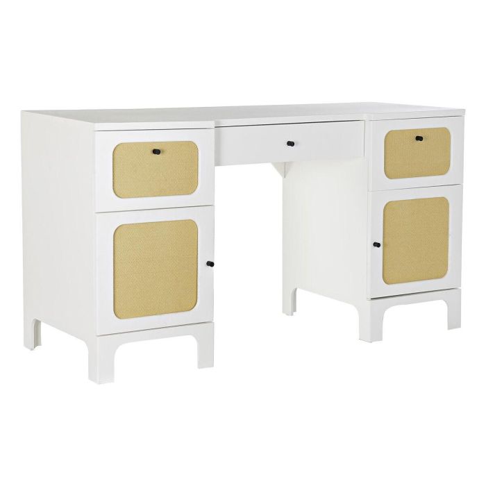 Escritorio DKD Home Decor Abeto Blanco Ratán (140 x 50 x 76 cm) 0 Escritorio DKD Home Decor Abeto Blanco Ratán (140 x 50 x 76 cm) 0
