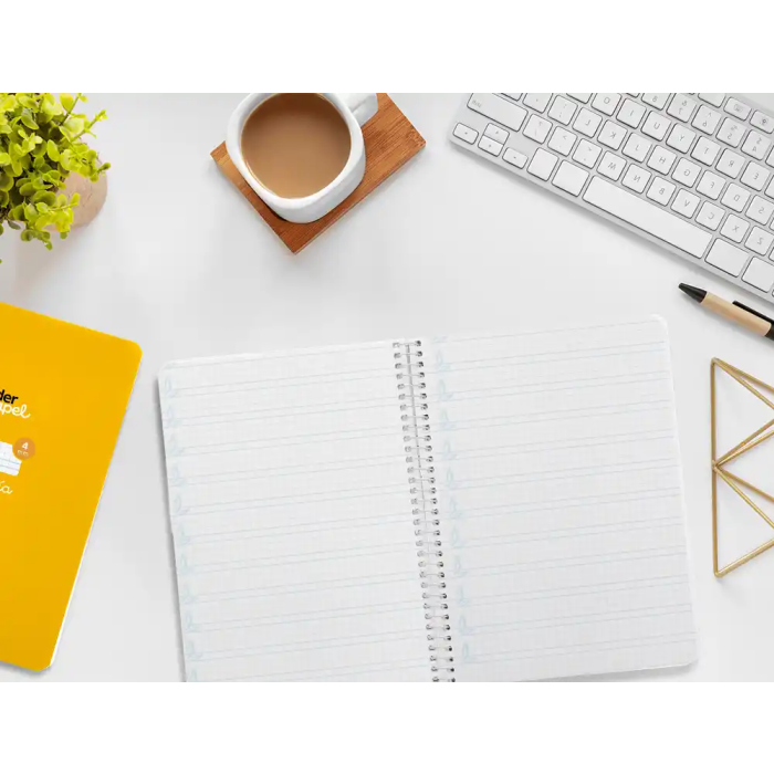 Liderpapel Pautaguía Cuaderno Espiral A5 Tapa Blanda 40 Hojas 75gr Cuadro Pautado 4mm Color Amarillo 7