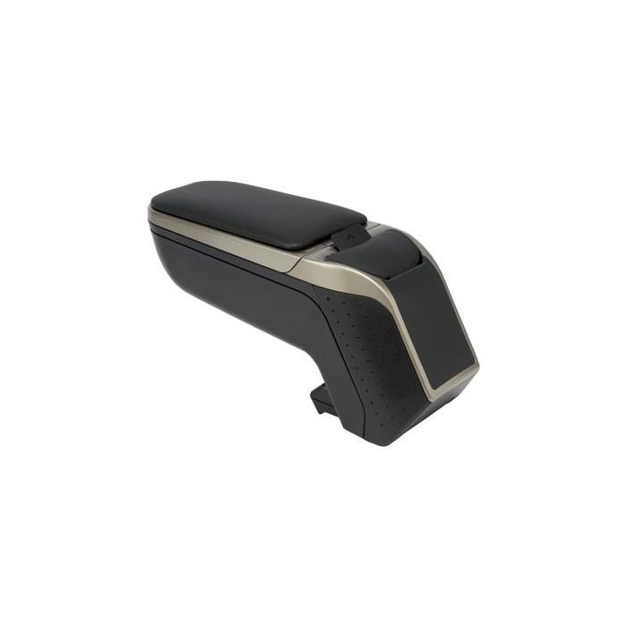 Kia V00378 Apoyabrazos Negro-Gris compatible con Kia Soul AM 2009- Almohadilla extensible con Altura ajustable y 3 posiciones 3