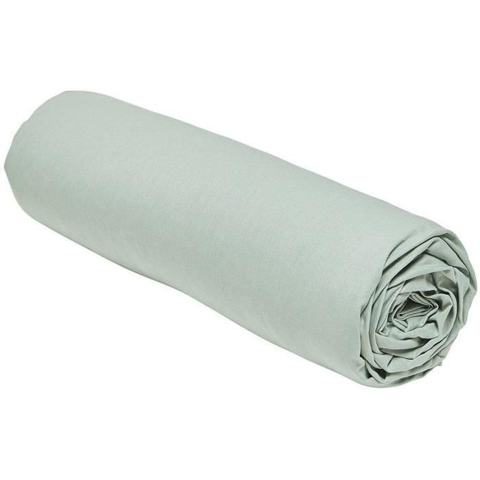 Today TOD3574643509574 Sábana Bajera Algodón, Color Celadón Orgánico, para Cama 160x200 cm y colchón +30 cm 2