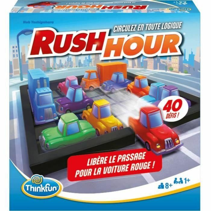 ThinkFun Rush Hou- Juego de lógica-Puzzle-Atasco-40 desafíos 4 jugadores nivel 1 o mayores de 8 años-Ravensburger-Mixto-6600