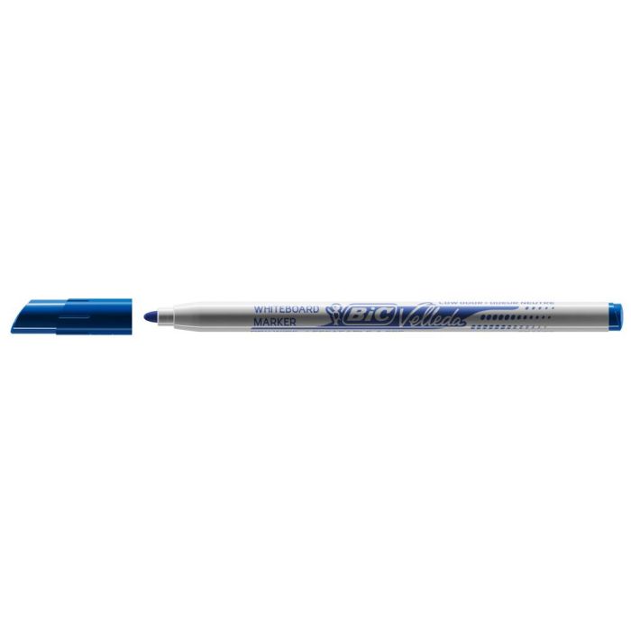 Rotulador Bic Velleda Fino Para Pizarra Azul Punta Redonda 1 mm 24 unidades 1