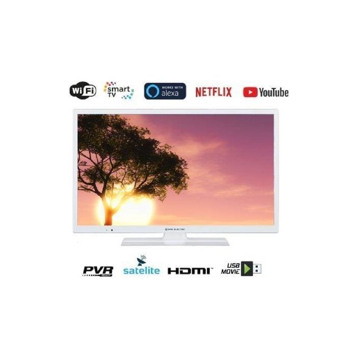TELEVISOR LED EAS ELECTRIC E24SL702W BLANCO - 24"/60.9CM - 1366*768 - DVB-T/T2/C/S/S2 HEVC - SMART TV - WiFi - VGA - 2*HDMI - USB - LAN - VESA 75*75 TELEVISOR LED EAS ELECTRIC E24SL702W BLANCO - 24"/60.9CM - 1366*768 - DVB-T/T2/C/S/S2 HEVC - SMART TV - WiFi - VGA - 2*HDMI - USB - LAN - VESA 75*75