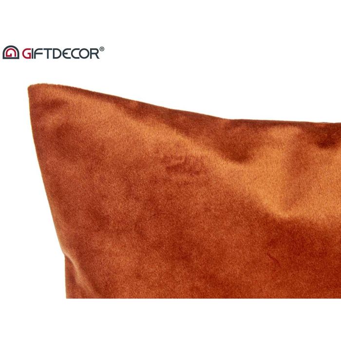 Cojín de terciopelo naranja 45x45 cm - Giftdecor (8 Unidades) 3 Cojín de terciopelo naranja 45x45 cm - Giftdecor (8 Unidades) 3