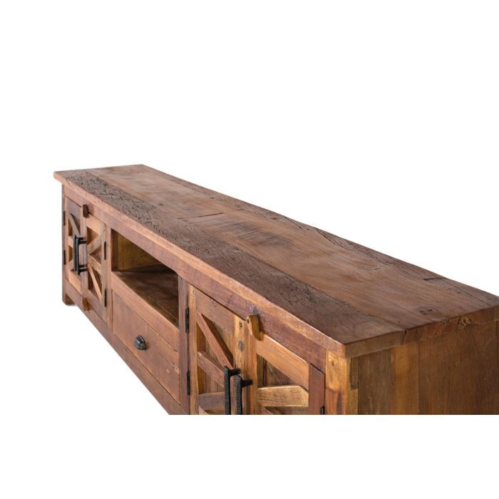 Giner Y Colomer Mueble TV 2 Puertas 1 Cajón Nogal Madera Reciclada 3