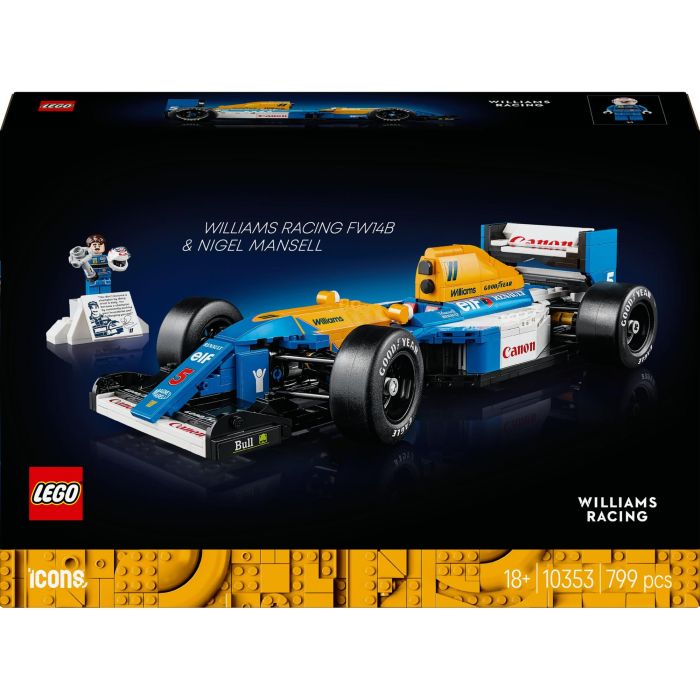 Lego FW14B Icons Set de Construcción Williams Racing Coche de Carreras Nigel Mansell para Adultos 18+