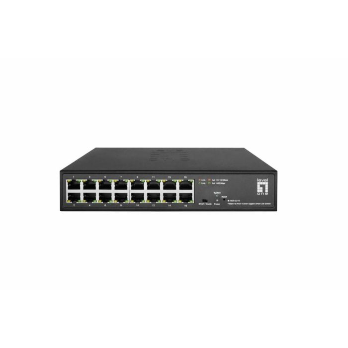 LevelOne GES-2216 Switch Gestionado L2, 16x Puertos Gigabit Ethernet, Montaje en Rack 10" 0 LevelOne GES-2216 Switch Gestionado L2, 16x Puertos Gigabit Ethernet, Montaje en Rack 10" 0