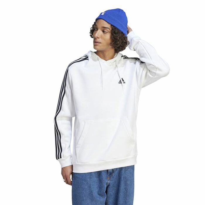 Sudadera con Capucha Hombre Adidas 3S Fl Hd Blanco XL 4 Sudadera con Capucha Hombre Adidas 3S Fl Hd Blanco XL 4