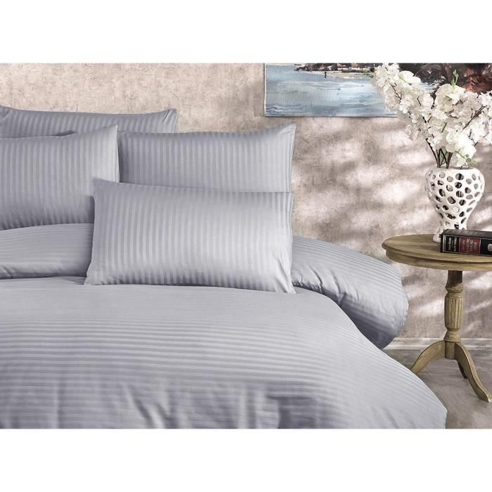 Blum ASI8683342999427 Juego de cama 220x240 cm - 1 funda nórdica + 2 fundas almohada 60x60 cm - 80% algodón, 20% poliéster - Gris 3 Blum ASI8683342999427 Juego de cama 220x240 cm - 1 funda nórdica + 2 fundas almohada 60x60 cm - 80% algodón, 20% poliéster - Gris 3