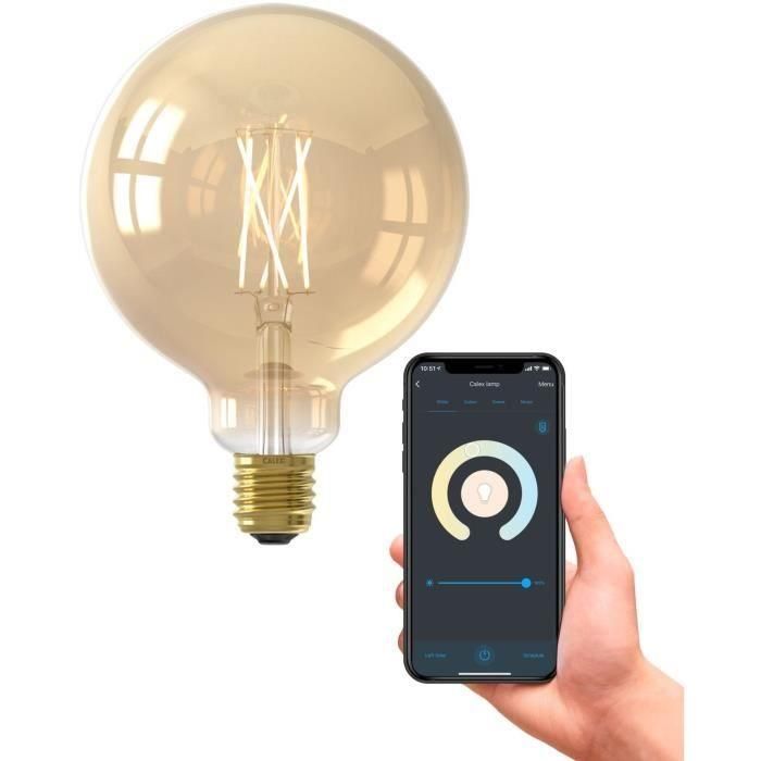 Bombillas conectadas Calex LED Filamento conectado Globo ámbar G125 E27 4 Bombillas conectadas Calex LED Filamento conectado Globo ámbar G125 E27 4