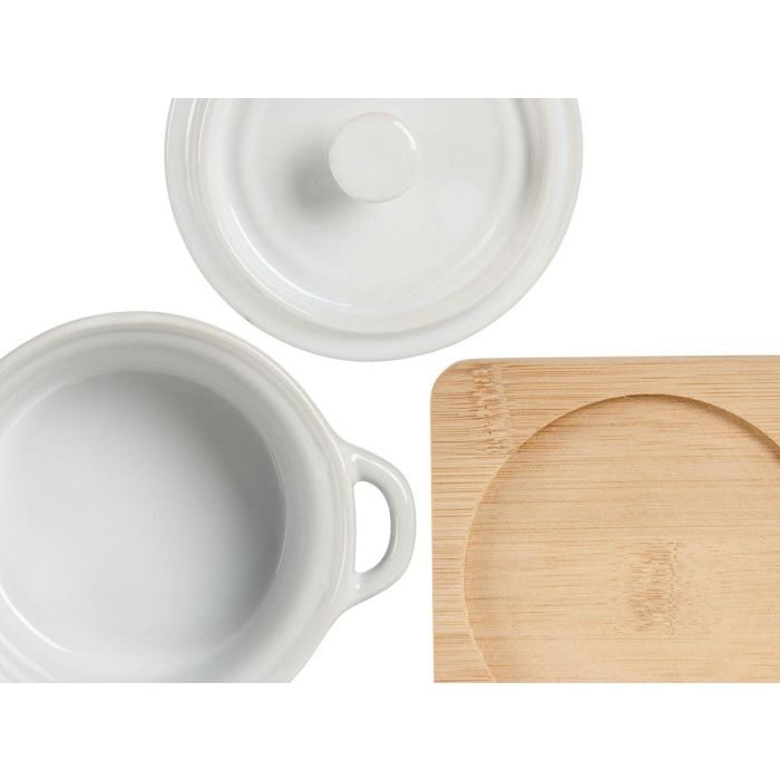 Cazuela Ceramica Redonda Con Base Bambu Vessia 13X8CM (24 Unidades) 3 Cazuela Ceramica Redonda Con Base Bambu Vessia 13X8CM (24 Unidades) 3
