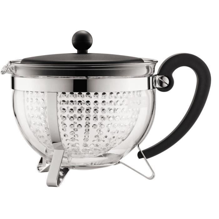 Bodum Chambord Tetera con Filtro Acrílico Tipo Cesta para Infusión Perfecta de Té y Tisanas 1.3L Vidrio Plástico Negro Bodum Chambord Tetera con Filtro Acrílico Tipo Cesta para Infusión Perfecta de Té y Tisanas 1.3L Vidrio Plástico Negro