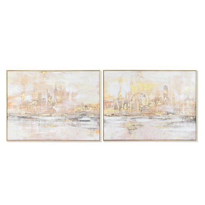 Cuadro Loft DKD Home Decor Beige Dorado 3.5 x 60 x 80 cm (2 Unidades)