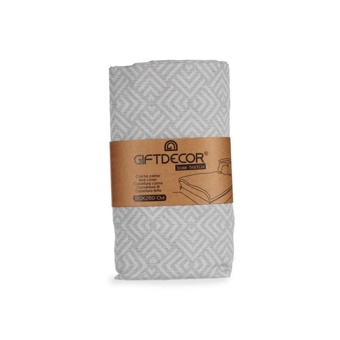 Colcha Cama Geometrico Gris 180X260Cm Giftdecor (4 Unidades) 2 Colcha Cama Geometrico Gris 180X260Cm Giftdecor (4 Unidades) 2