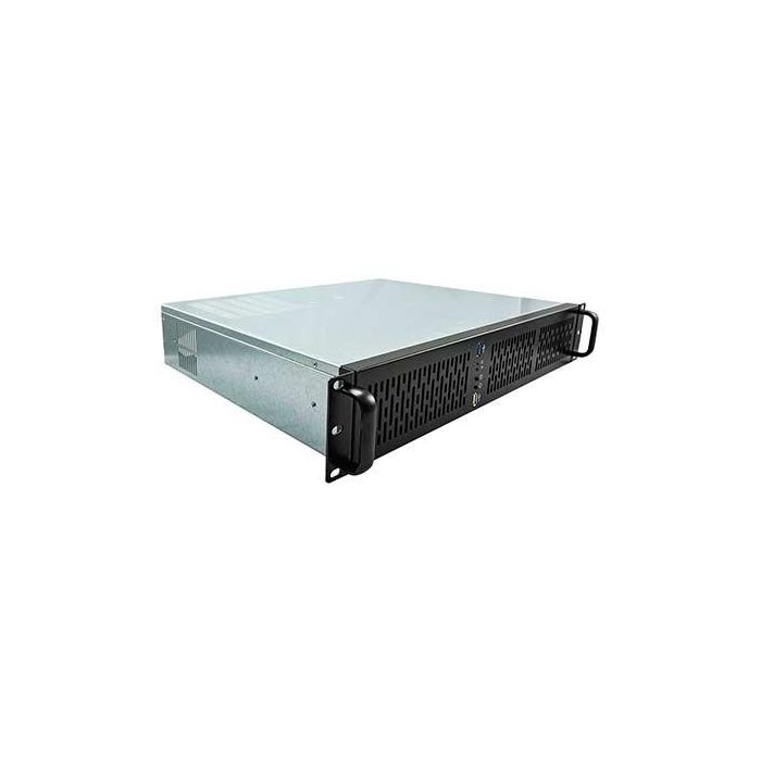 Unykach UK2129 Caja Rack 19 Pulgadas 2U Negro Plata con USB 3.0 y USB 2.0, Profundidad 380mm, Filtro Anti-polvo