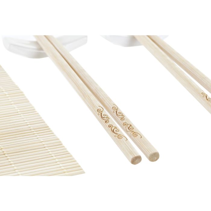 DKD Home Decor Set de 9 Piezas Sushi Oriental Bambú Pizarra Natural Negro Blanco 22 x 28 x 2.5 cm DKD Home Decor Set de 9 Piezas Sushi Oriental Bambú Pizarra Natural Negro Blanco 22 x 28 x 2.5 cm
