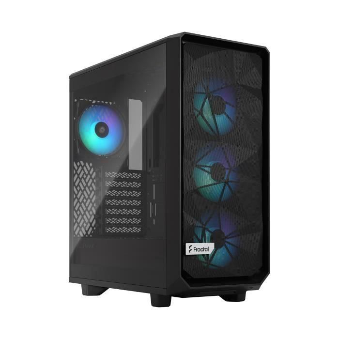 Fractal Design FRA7340172703839 Meshify 2 Compact Lite Torre ATX Negra con RGB y Cristal Templado Tintado para PC de Diseño 5