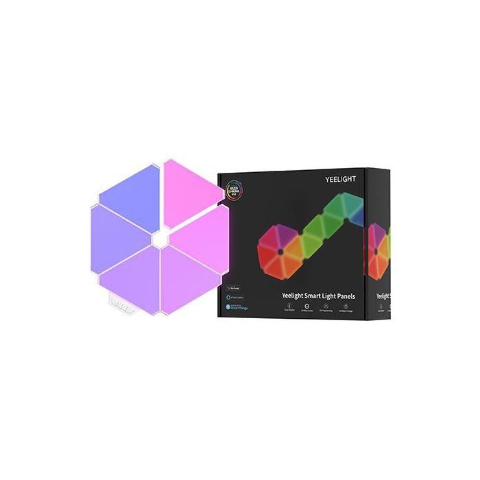 Yeelight Paneles de Luz Inteligentes de Pared Triangulares Modulares, Sincronización Musical y Efectos RGB para Gaming 4