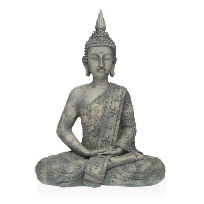 Figura Buda Gris 28X40Cm Versa (2 Unidades) 0 Figura Buda Gris 28X40Cm Versa (2 Unidades) 0
