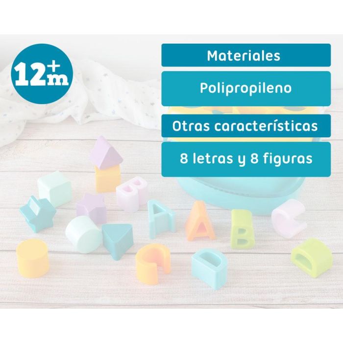 KioKids Cubo Juguete con Formas Encajables Educativo para Aprender Letras y Formas Geométricas Multicolor +12 Meses 5 KioKids Cubo Juguete con Formas Encajables Educativo para Aprender Letras y Formas Geométricas Multicolor +12 Meses 5