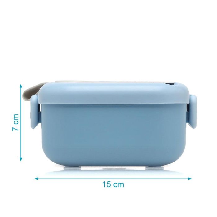Caja Amuerzo Azul Con Cuchara Gris 3