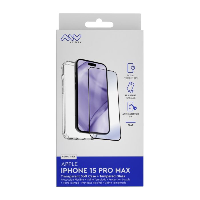 Funda y Protector para Móvil Myway iPhone 15 Pro Max 2 Funda y Protector para Móvil Myway iPhone 15 Pro Max 2