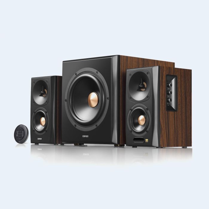 Edifier S360DB Sistema Altavoces 2.1 Hi-Res Audio 150W RMS Bluetooth 4.1 Inalámbrico/Alámbrico, Negro/Madera 3