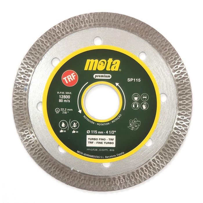 Mota Herramientas Disco diamantado turbo fino Ø115mm Sp115 para porcelanato, mosaicos, cerámica y azulejos 0 Mota Herramientas Disco diamantado turbo fino Ø115mm Sp115 para porcelanato, mosaicos, cerámica y azulejos 0